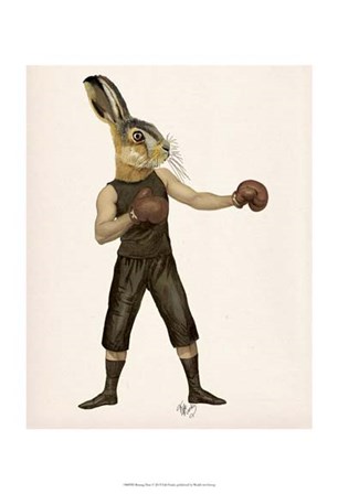Boxing Hare by Fab Funky art print