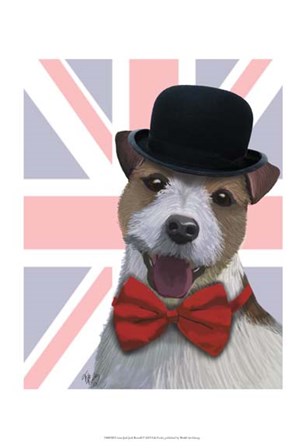 Union Jack Jack Russell by Fab Funky art print