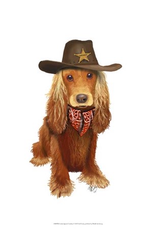 Cocker Spaniel Cowboy by Fab Funky art print