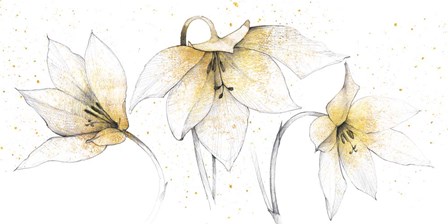 Gilded Graphite Floral Trio by Avery Tillmon art print