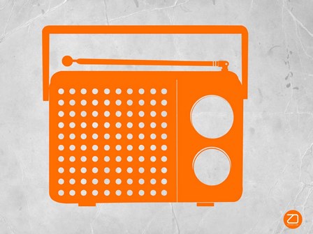 Orange Transistor Radio by Naxart art print