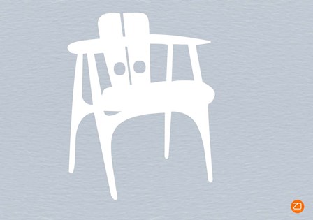White Wooden Chair by Naxart art print