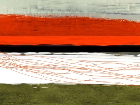 Abstract Stripe Theme Orange and Black by Naxart art print