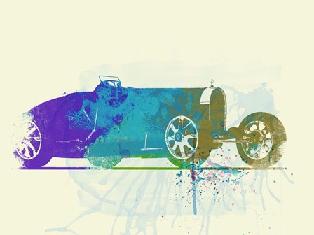 Bugatti Type 35 R Watercolor by Naxart art print