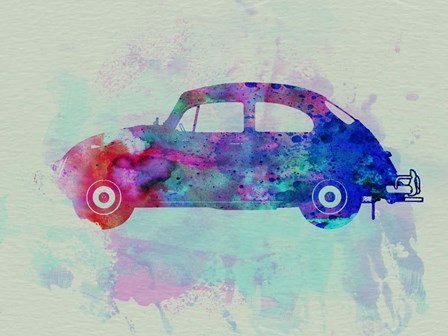 VW Beetle Watercolor 1 by Naxart art print