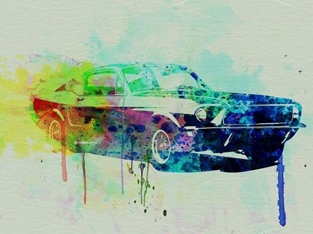 Ford Mustang Watercolor 2 by Naxart art print
