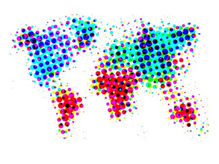 Dotted World Map 6 by Naxart art print