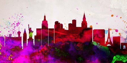 Las Vegas City Skyline by Naxart art print