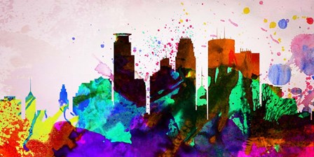 Minneapolis City Skyline by Naxart art print