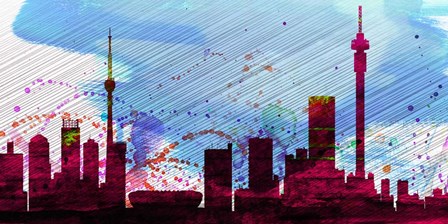 Johannesburg City Skyline by Naxart art print