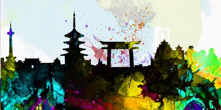 Kyoto City Skyline by Naxart art print