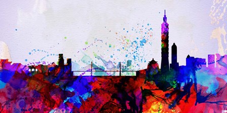 Taipei City Skyline by Naxart art print