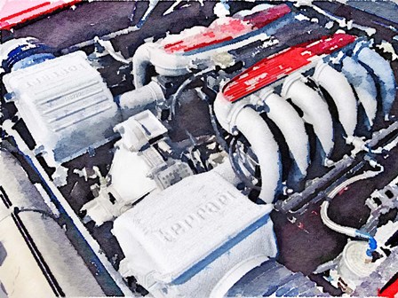 Ferrari 512 TR Testarossa Engine by Naxart art print