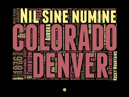 Denver Word Cloud 1 by Naxart art print