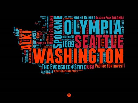 Washington Word Cloud 1 by Naxart art print