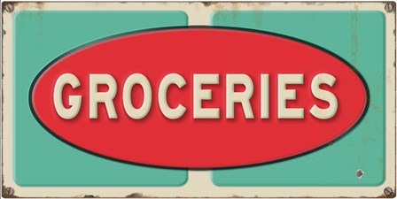 Groceries by RetroPlanet art print