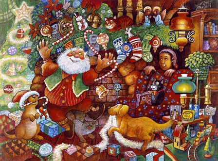 Santa Rejoicing by Bill Bell art print