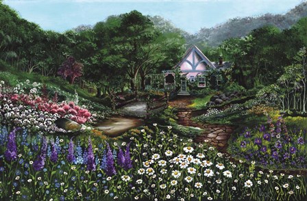 Romantic Cottage by Bonnie B. Cook art print