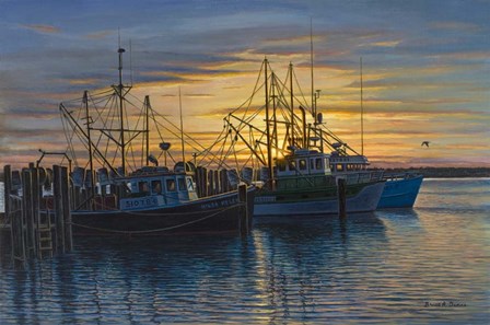 Point Judith Harbor Sunset by Bruce Dumas art print