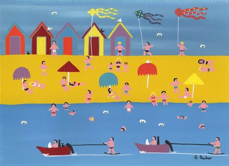 Jet Skis and Kites by Gordon Barker art print