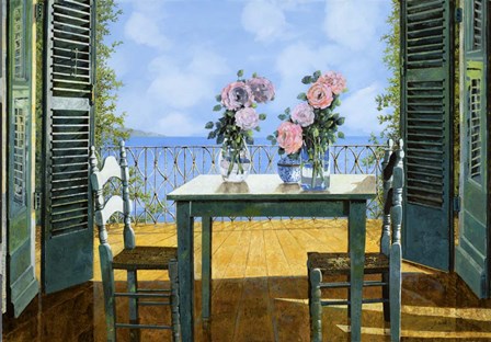 Le Rose E Il Balcone by Guido Borelli art print