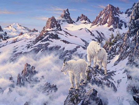 Among The Clouds - Mtn. Goat by Jeff Tift art print