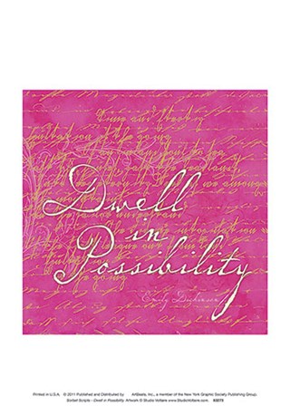 Sorbet Scripts - Dwell In Poss art print