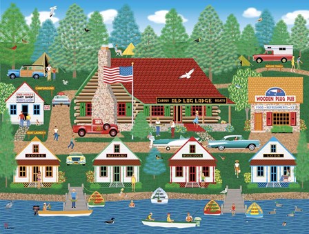 Old Log Lodge by Mark Frost art print