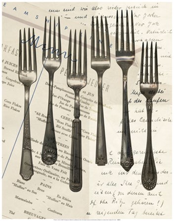 Cutlery Forks in Sepia art print