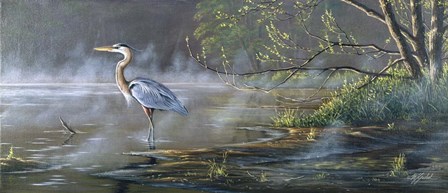 Quiet Cove - Great Blue Heron by Wilhelm J. Goebel art print