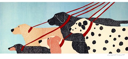 Dog Walker by Stephen Huneck art print