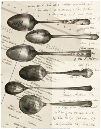 Cutlery Spoons In Sepia art print