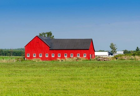 Red barn in Grenville County in Ontario, Canada by Panoramic Images art print