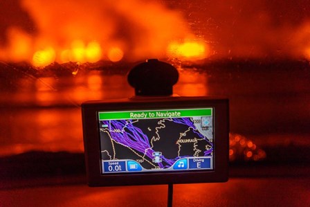 GPS with the Holuhraun Fissure Eruption, Northern Iceland by Panoramic Images art print