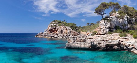 Cala S&#39;Almunia bay, Santanyi, Majorca, Balearic Islands, Spain by Panoramic Images art print