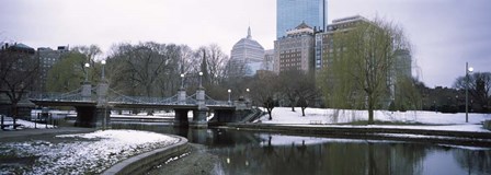 Snow in Boston Public Garden, Suffolk County, Massachusetts by Panoramic Images art print