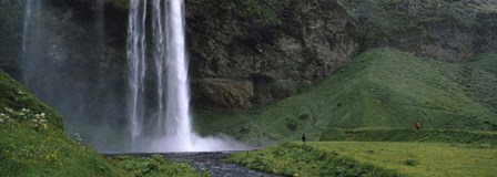 Waterfall in a Forest, Iceland by Panoramic Images art print