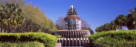 Pineapple fountain in a park, Waterfront Park, Charleston, South Carolina, USA by Panoramic Images art print