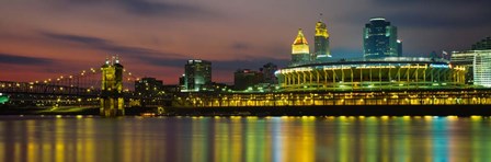 Cincinnati Buildings at Night, Ohio by Panoramic Images art print