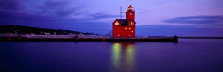Big Red Lighthouse at Dusk, Holland, Michigan by Panoramic Images art print