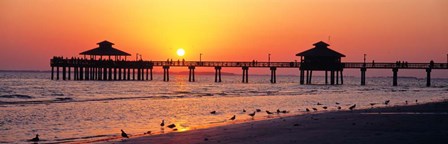 Sunset at Fort Myers Beach, FL by Panoramic Images art print