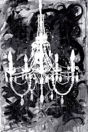Chandelier Black and White by Kent Youngstrom art print