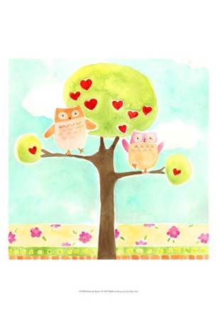 Hoots &amp; Hearts I by June Erica Vess art print