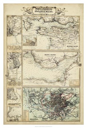 Map of the Coast of England II art print