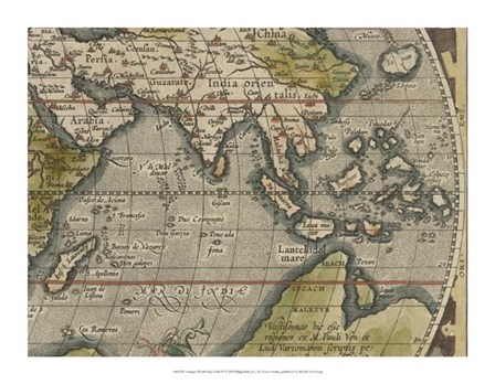 Antique World Map Grid VI by Vision Studio art print