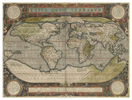 Antique World Map 36x48 by Vision Studio art print