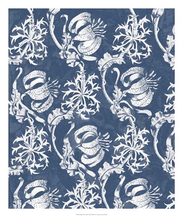 Indigo Floral Chintz I by Naomi McCavitt art print