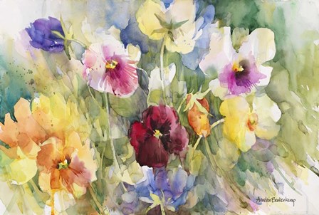 Pansies Posing by Annelein Beukenkamp art print