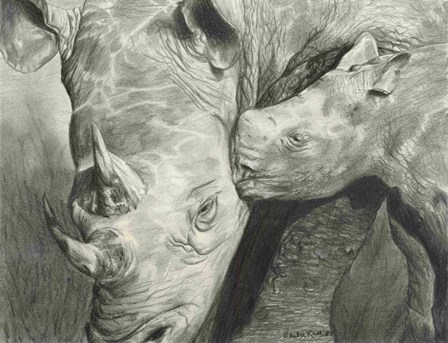Rhino Love by Carla Kurt art print