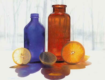 Bottles and Slices final by Cecile Baird art print